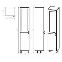 Латте - 35 Пенал левый белая эмаль