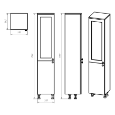 Латте - 35 Пенал левый белая эмаль