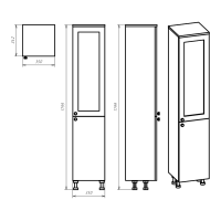 Латте - 35 Пенал правый бежевая эмаль
