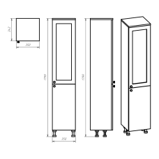 Латте - 35 Пенал правый бежевая эмаль