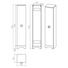 Лейла - 35 Пенал левый БЕЛЫЙ