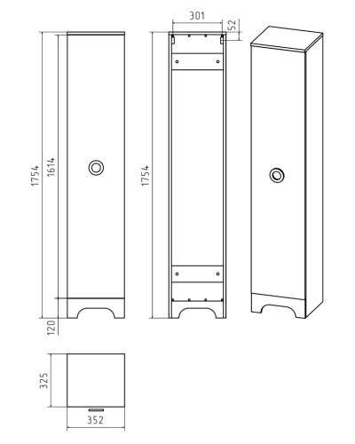 Лейла - 35 Пенал левый БЕЛЫЙ
