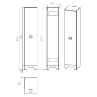 Лейла - 35 Пенал правый БЕЛЫЙ
