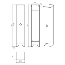 Лейла - 35 Пенал правый БЕЛЫЙ