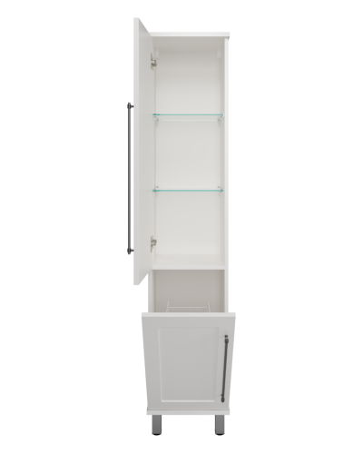 Марта - 35 Пенал белая эмаль (глянец) левый с Б/К