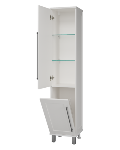 Марта - 35 Пенал белая эмаль (глянец) левый с Б/К