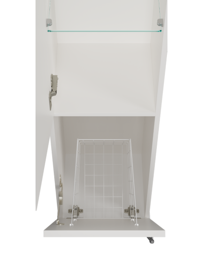 Марта - 35 Пенал белая эмаль (глянец) левый с Б/К