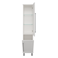 Марта - 35 Пенал белая эмаль (глянец) правый с Б/К