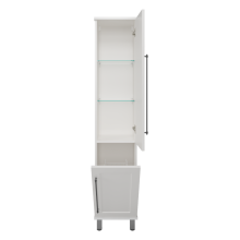 Марта - 35 Пенал белая эмаль (глянец) правый с Б/К