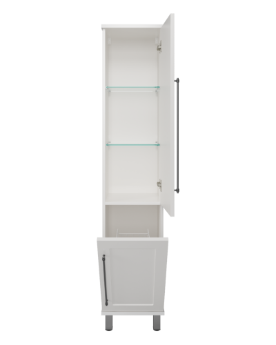 Марта - 35 Пенал белая эмаль (глянец) правый с Б/К