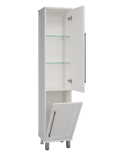 Марта - 35 Пенал белая эмаль (глянец) правый с Б/К