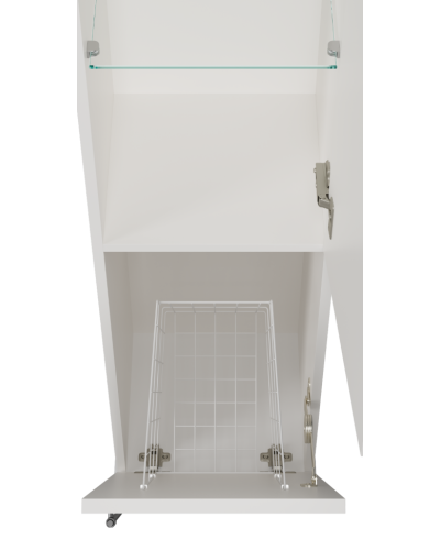 Марта - 35 Пенал белая эмаль (глянец) правый с Б/К