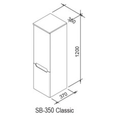Боковой пенал береза/белый Ravak SB-350 Classic R X000000310