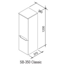 Боковой пенал espresso/белый Ravak SB-350 Classic L X000000434