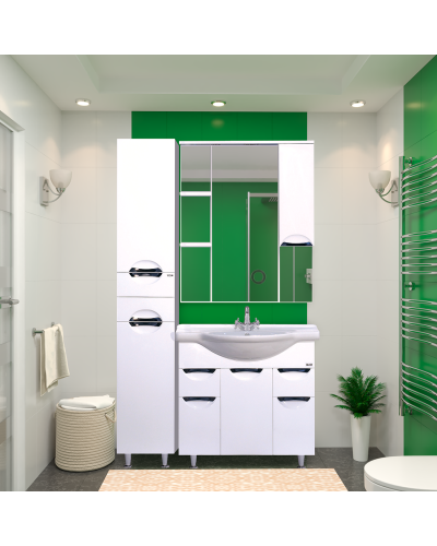 Орхидея - 35 Пенал левый белая эмаль без корзины