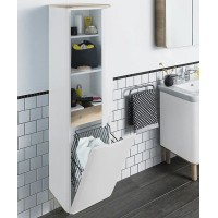 Шкаф пенал Vitra Sento 40 R 60842 подвесной с бельевой корзиной Белый матовый