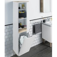 Шкаф пенал Vitra Sento 40 R 60842 подвесной с бельевой корзиной Белый матовый