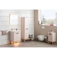 Шкаф пенал Vitra Sento 40 R 60842 подвесной с бельевой корзиной Белый матовый