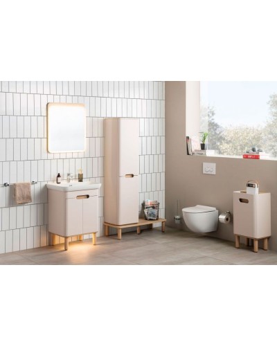 Шкаф пенал Vitra Sento 40 R 60842 подвесной с бельевой корзиной Белый матовый