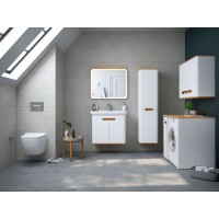 Шкаф пенал Vitra Sento 40 R 60842 подвесной с бельевой корзиной Белый матовый