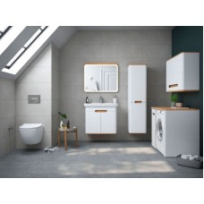 Шкаф пенал Vitra Sento 40 R 60842 подвесной с бельевой корзиной Белый матовый