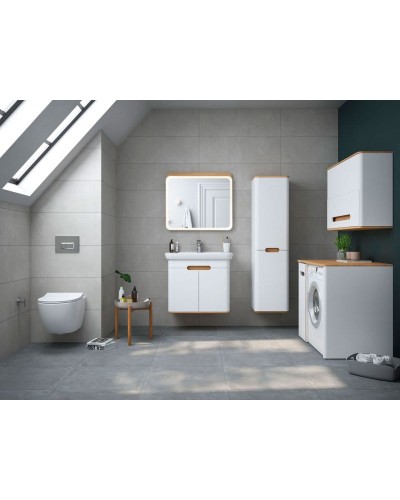 Шкаф пенал Vitra Sento 40 R 60842 подвесной с бельевой корзиной Белый матовый