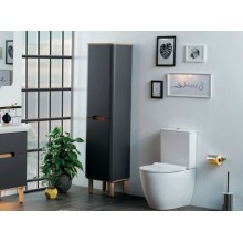 Шкаф пенал Vitra Sento 40 L 60856 подвесной с бельевой корзиной Антрацит матовый