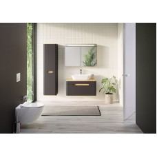 Шкаф пенал Vitra Sento 40 L 60856 подвесной с бельевой корзиной Антрацит матовый