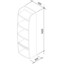 Боковой пенал открытый белый глянец Ravak SB Evolution X000000779