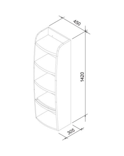 Боковой пенал открытый белый глянец Ravak SB Evolution X000000779