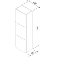 Боковой пенал закрытый белый глянец Ravak SB Evolution X000000780