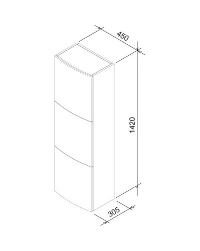 Боковой пенал закрытый белый глянец Ravak SB Evolution X000000780