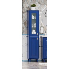 Версаль - 35 Пенал со стеклом синий матовый лев.