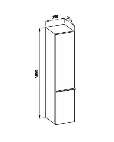 Пенал правосторонний белый матовый Laufen Case 4.0202.2.075.463.1