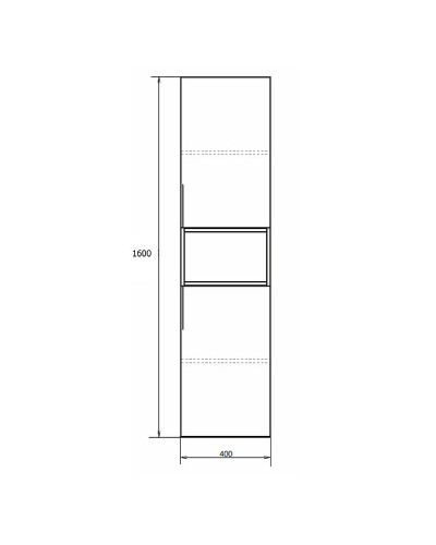 Шкаф пенал Comforty Штутгарт 40 00004151544 подвесной Дуб темно-коричневый Черный матовый