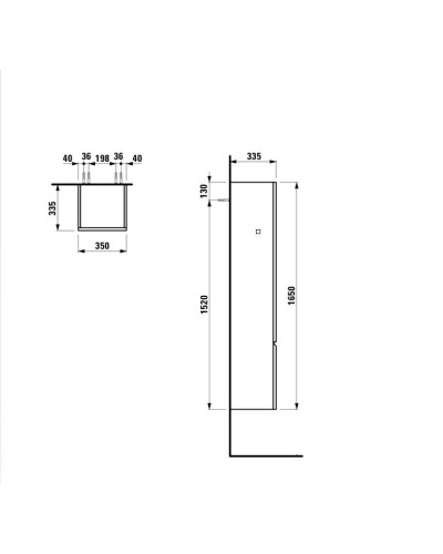 Пенал правосторонний белый матовый Laufen Pro 4.8312.2.095.463.1