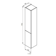 Пенал подвесной белый глянец с 2-мя реверсивными дверцами Ideal Standard Connect C1838WG