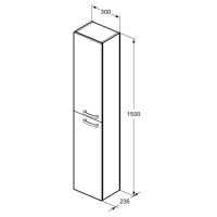 Подвесная колонна с 2-мя реверсивными дверцами белый глянец Ideal Standard Tempo E3243WG