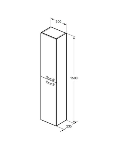 Подвесная колонна с 2-мя реверсивными дверцами белый глянец Ideal Standard Tempo E3243WG