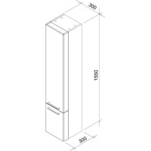 Боковой пенал белый глянец Ravak SB 300 Ring L X000000771