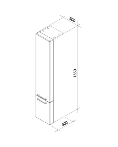 Боковой пенал белый глянец Ravak SB 300 Ring L X000000771
