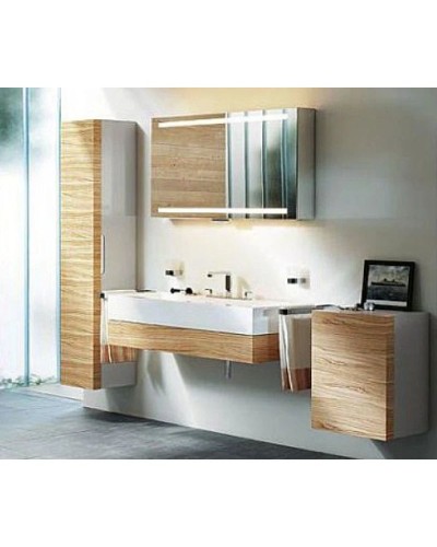 Пенал левосторонний с корзиной белый/олива KEUCO Edition 300 30311389101