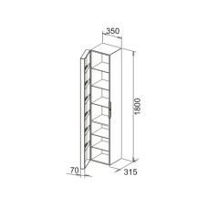 Пенал левосторонний белый/эбано KEUCO Edition 300 30310382401