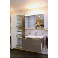 Пенал левосторонний с корзиной матовый трюфель/трюфель стекло KEUCO Royal Reflex 34031140001