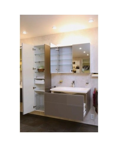 Пенал левосторонний с корзиной матовый трюфель/трюфель стекло KEUCO Royal Reflex 34031140001