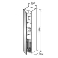 Пенал левосторонний с корзиной матовый трюфель/трюфель стекло KEUCO Royal Reflex 34031140001