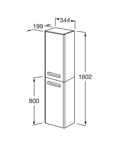 Шкаф пенал Roca The Gap 35 ZRU9302883 R подвесной Белый глянцевый