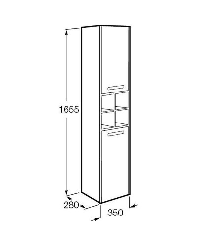 Шкаф пенал Roca Lago 35 857297444 подвесной Светлый дуб