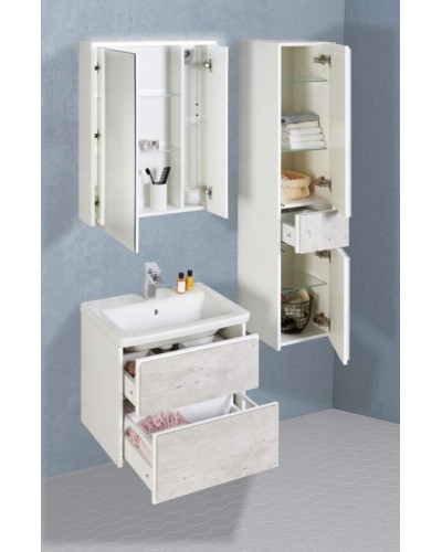 Шкаф пенал Roca Ronda 32 ZRU9303006 R подвесной Бетон Белый матовый