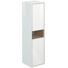 Шкаф пенал Cersanit Louna 35 SL-LOU/Wh подвесной Белый глянец дуб Эврика